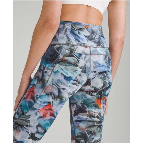 Lululemon Leggings Women 12 Fast and Free High-Rise 25" Luminescent Floral Multi - Picture 5 of 16